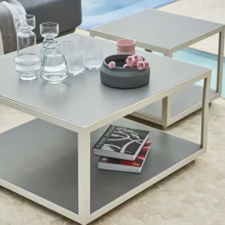 Mesa de centro Level cerámica 62x122 cm, Light grey-lava grey