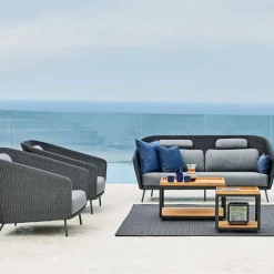 Mesa de centro Level cerámica 62x122 cm, Light grey-lava grey