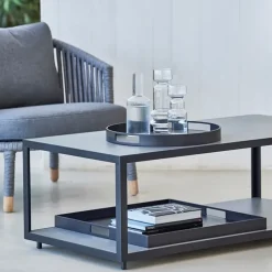 Mesa de centro Level cerámica 62x122 cm, Light grey-lava grey
