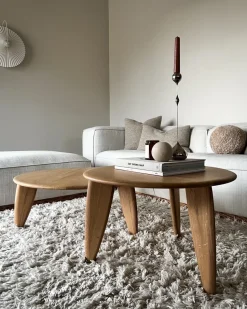 Mesa de centro Lyckeby Ø60x37,5 cm, Naturlackad ek