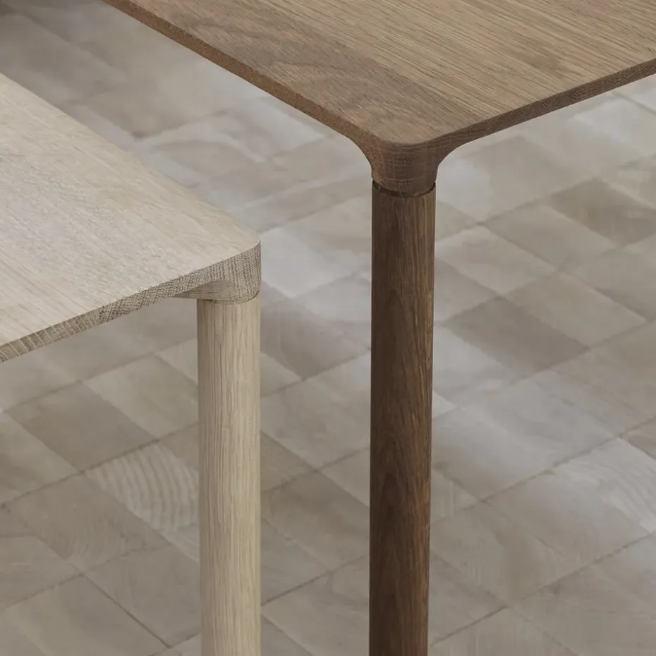 Mesa de centro Piloti 6715, Roble claro aceitado - altura 35 cm