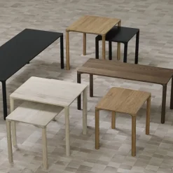 Mesa de centro Piloti 6715, Roble claro aceitado - altura 35 cm