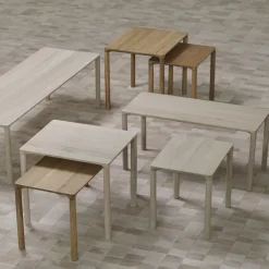 Mesa de centro Piloti 6715, Roble claro aceitado - altura 35 cm