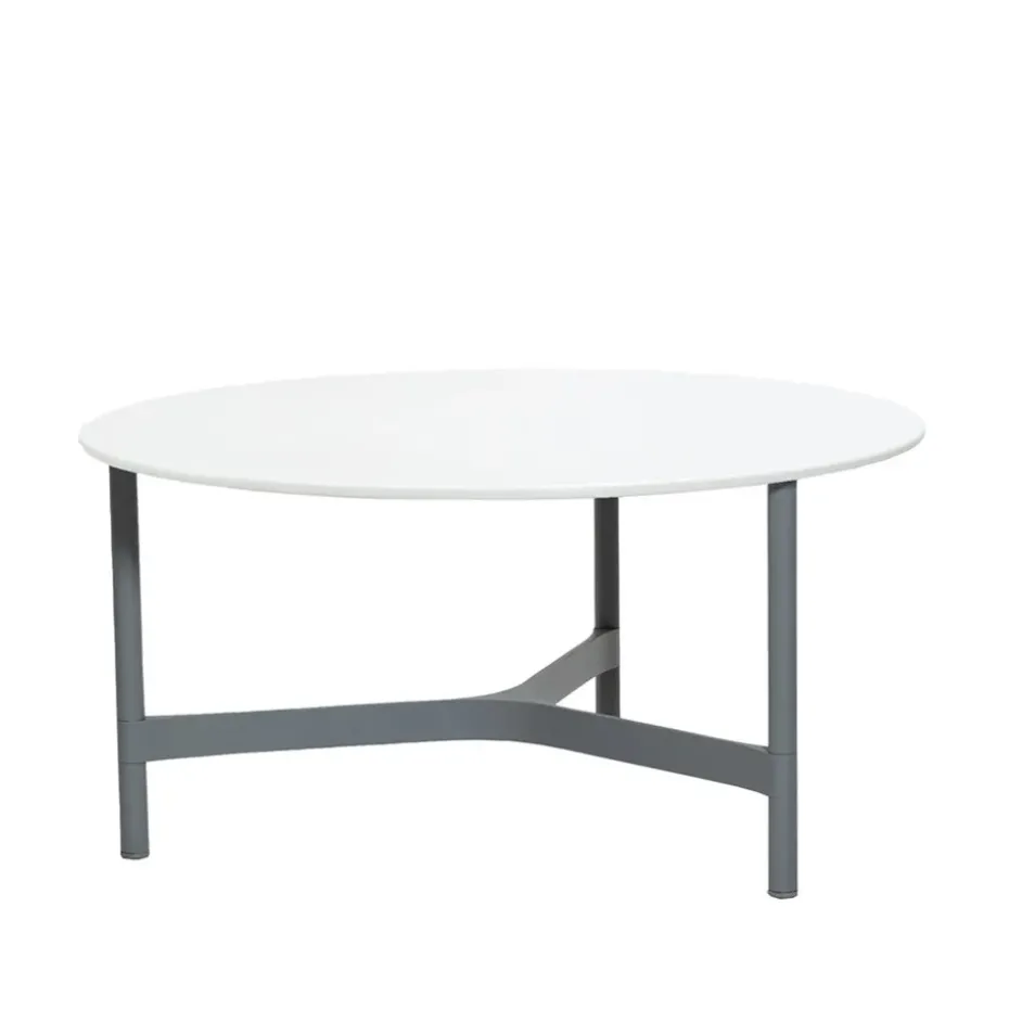 Mesa de centro Twist large Ø90 cm, White-light grey