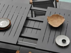 Mesa de comedor extensible Lomma, Anthracite 194-312 cm