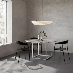 Mesa de comedor Florence redonda, mármol negro marquina, ø120 cm, soporte negro