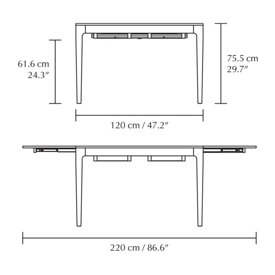 Mesa de comedor Heart'n'Soul 90x120 cm, Oak-obsidian black