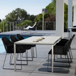Mesa de comedor Pure, Concrete grey-blanco 200x100 cm