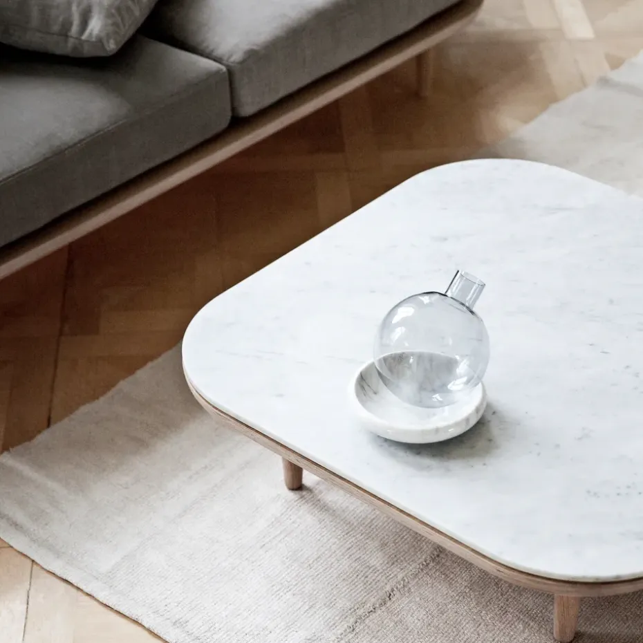 Mesa Fly SC4, Roble aceitado claro + mármol blanco