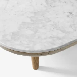 Mesa Fly SC4, Roble aceitado claro + mármol blanco