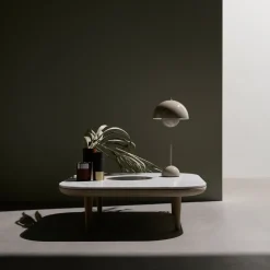 Mesa Fly SC4, Roble aceitado claro + mármol blanco