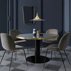 Mesa Gubi 2.0, Marble green, ø110, base negra