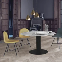 Mesa Gubi 2.0, Marble green, ø110, base negra