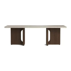 Mesa lounge Androgyne, Sand/kunis breccia, base de roble teñido de negro