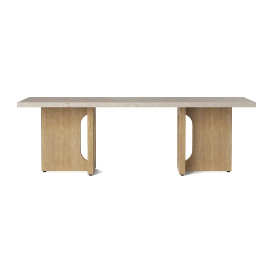 Mesa lounge Androgyne, Sand/kunis breccia, base de roble