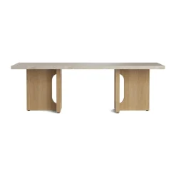 Mesa lounge Androgyne, Sand/kunis breccia, base de roble