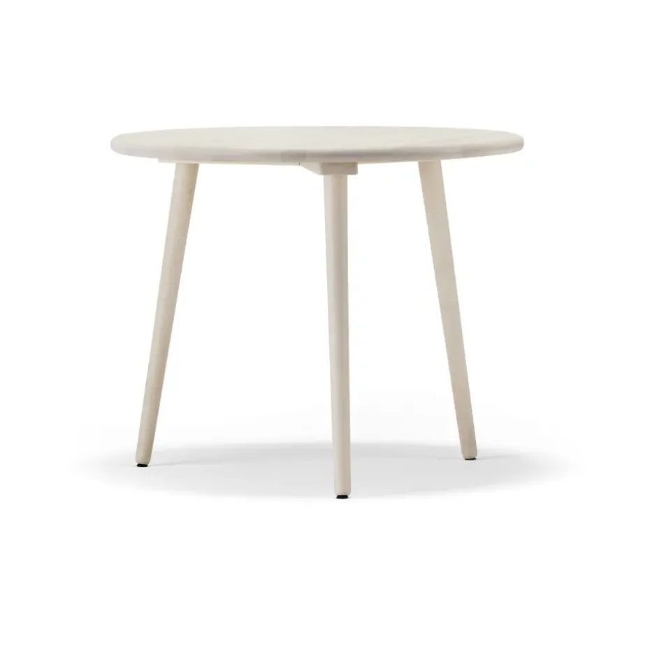Mesa Miss Tailor redonda, Abedul claro lacado mate-tablero fijo