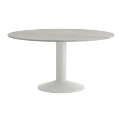 Mesa pedestal Midst, Grey marble-grey, Ø140 cm