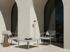 Mesa YUA lounge table 80x80 cm, Silk grey