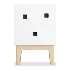 Mesilla de noche Peep S1, Blanco, roble pigmentado blanco