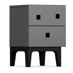 Mesilla de noche Peep S1, Slate grey, lacado negro