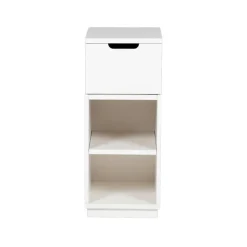 Mesita de noche Aoko 72 cm 1 cajón, Lacado blanco