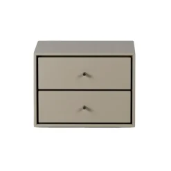 Mesita de noche suspendida Volt , Beige-acero inoxidable