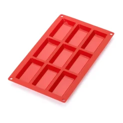 Molde financier silicona Lékué 9 cav., Rojo