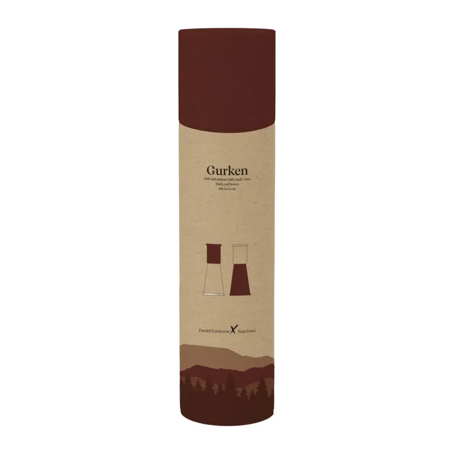 Molinillo pequeño de sal y pimienta Gurken 2 piezas, Rojo-marrón