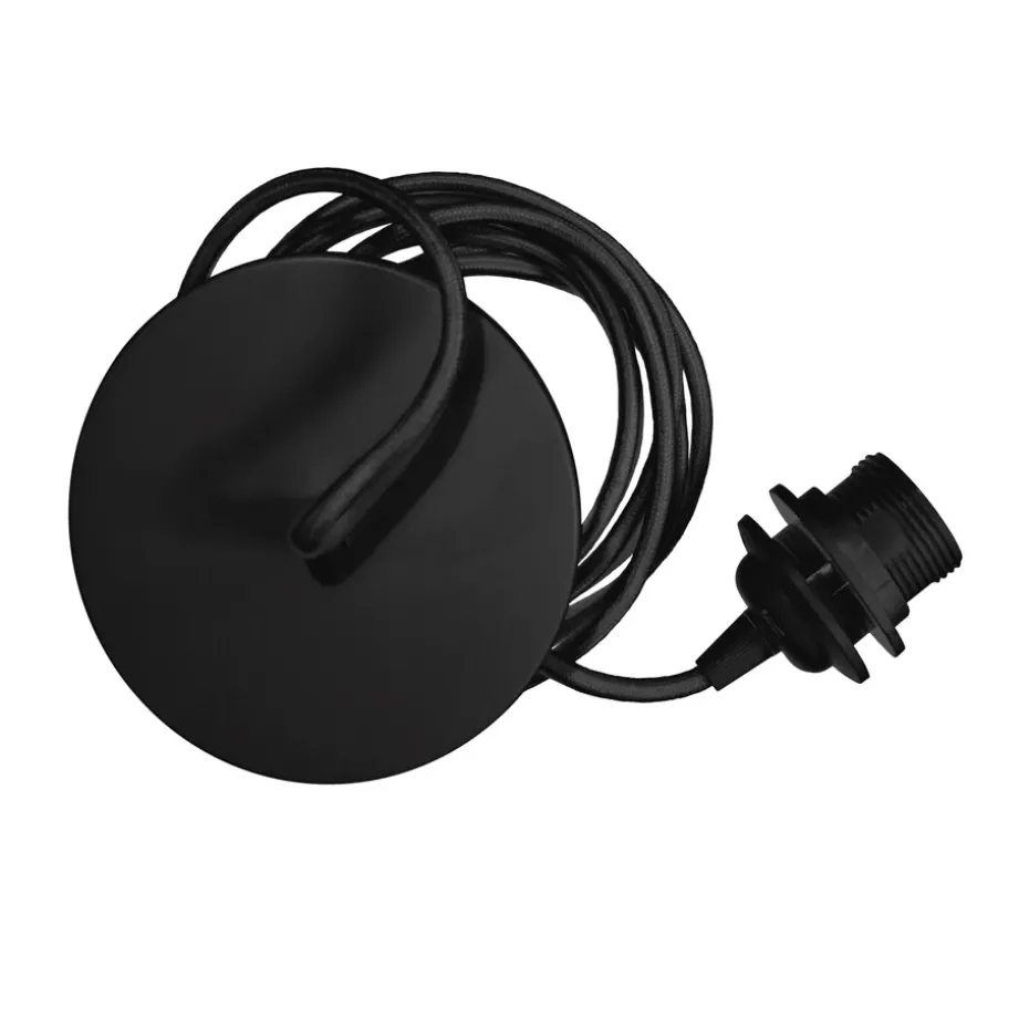 Montura para lámpara de techo Rosette metal, negro