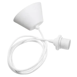 Montura para lámpara de techo Watt & Veke cable recubierto de tela, blanco