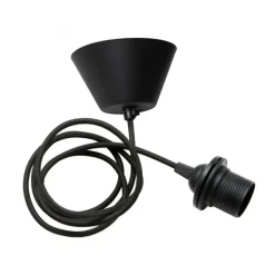 Montura para lámpara de techo Watt & Veke cable recubierto de tela, negro
