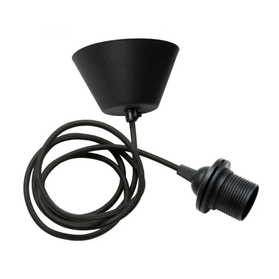 Montura para lámpara de techo Watt & Veke cable recubierto de tela, negro