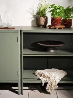 Mueble bajo de cocina exterior Kelia con fregadero, Nordic green, 121x90x64