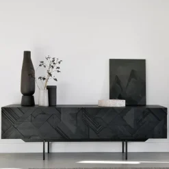 Mueble multimedia Graphic, Black 242 cm