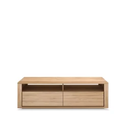 Mueble multimedia Shadow , Roble encerado , 2 cajones