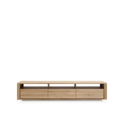 Mueble multimedia Shadow , Roble encerado 3 cajones