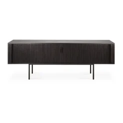 Mueble para TV Roller Max, Lackad teak-negro-2 puertas