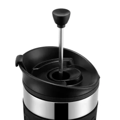 Mug de viaje con émbolo Travel Press, negro