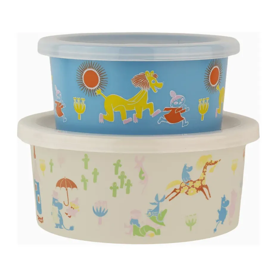 Mumin 80 fiambreras 2 piezas, Beige-azul