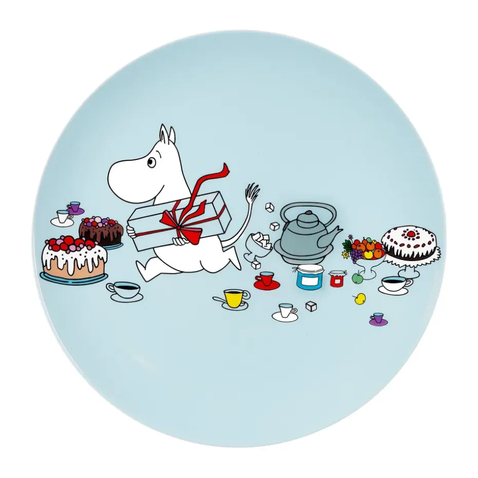 Mumin Picknick plato Ø19,5 cm, Azul claro