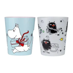 Mumin Picknick taza térmica 20 cl, 2-pack, Azul-gris
