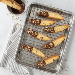 Naturals quarter sheet bandeja de horno con rejilla, Plata