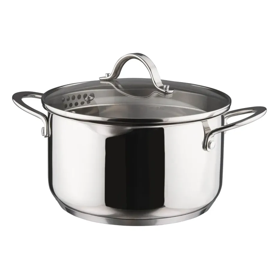 Olla con tapa de vidrio Kosmo 22 cm 3 L, acero inoxidable