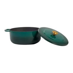 Olla de hierro fundido esmaltada Combekk Enameled Ø24 cm , Holly Green-tirador gold