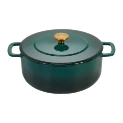 Olla de hierro fundido esmaltada Combekk Enameled Ø28 cm , Holly Green-pomo gold