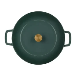 Olla de hierro fundido esmaltada Combekk Enameled Ø32 cm, Holly Green-pomo gold