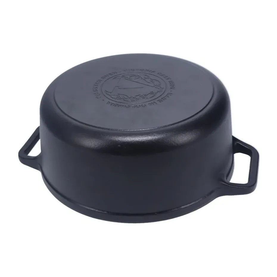Olla de hierro fundido Victoria, previamente curada, 6,6 L