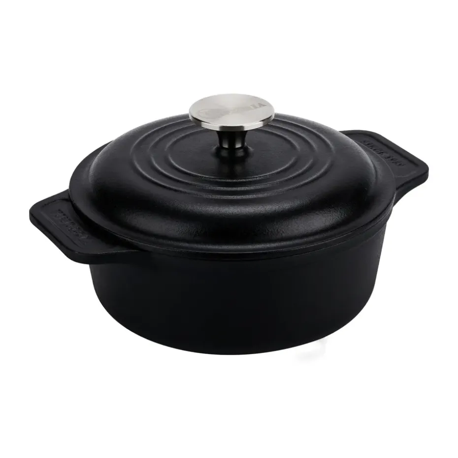 Olla de hierro fundido Victoria, previamente curada, 1,9 L