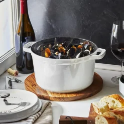 Olla modelo alto Staub redonda 4,8 L, White Truffle